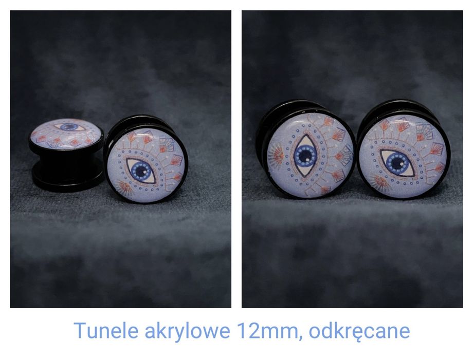 Tunele piercing kolczyki 12mm oko mandala