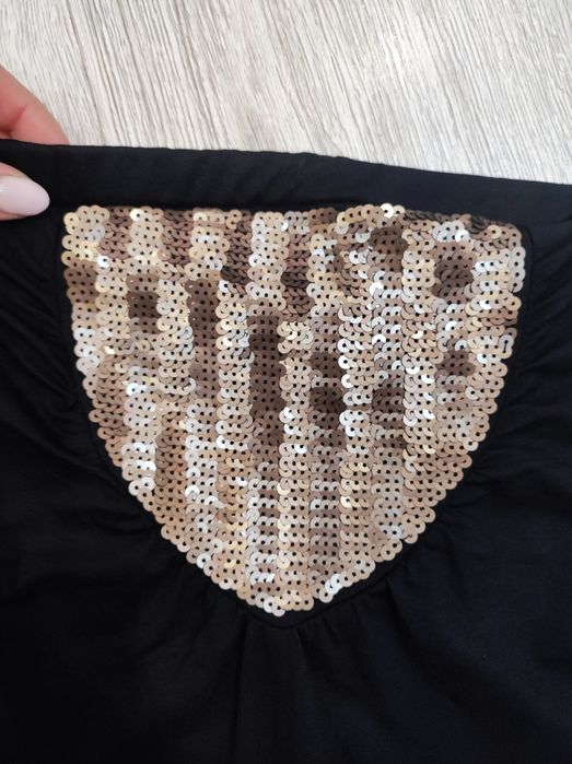 Sukienka czarna tuba obcisła midi even&odd XS za kolano bez ramiączek