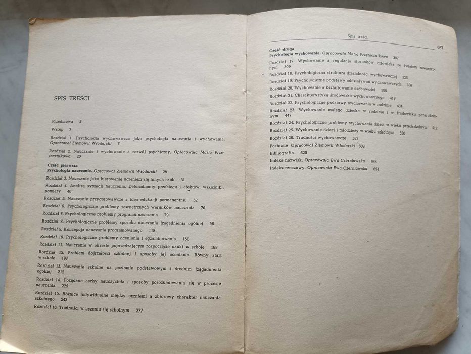 Psychologia wychowawcza M. Przetacznikowa, Z. Włodarski