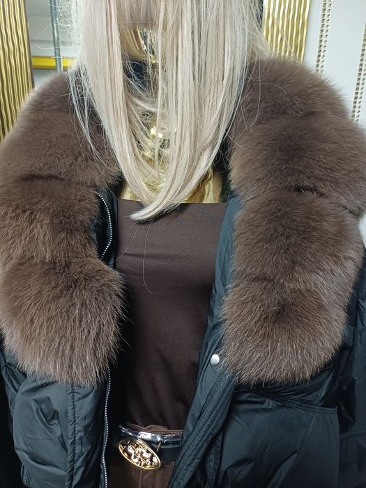 Kurtka obszycie lis czekoladowe