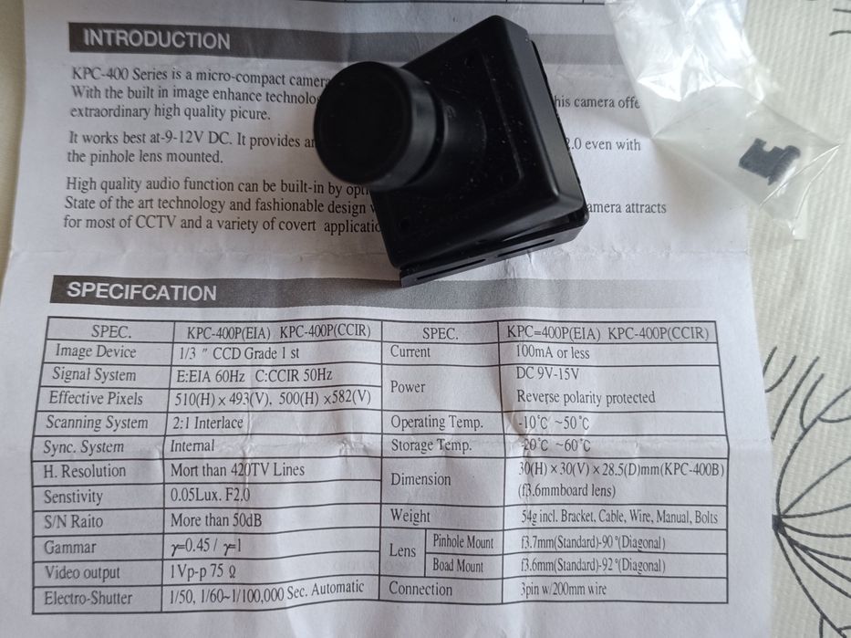 Міні камера KPC-400B made in Korea