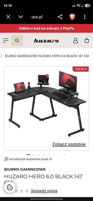 Biurko Huzzaro Hero 6.0 Black