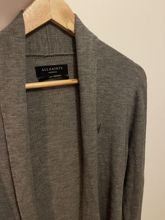 AllSaints kardigan merino szary
