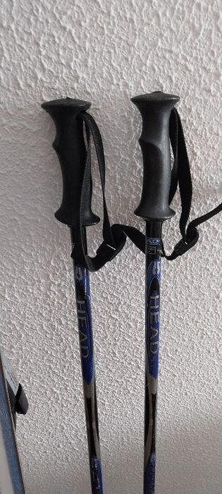 Ski completos usados com dois batons