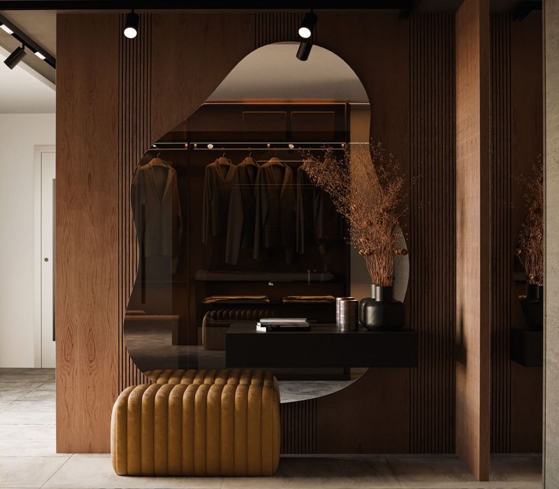 Dekoracyjne lustro o organicznym kształcie - STONE 50 x 64cm EMRA WOOD