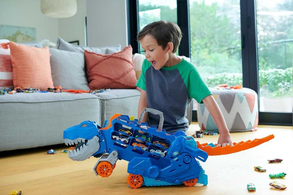 Мега-транспортер Hot Wheels City Неймовірний Ті-рекс 2 в 1 HNG50