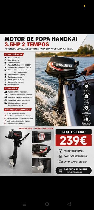 Motor Pro. 239€ Barco. Oportunidade