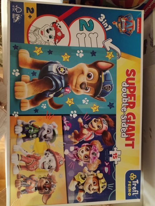 Крупні великі пазли Щенячий патруль на  15 деталей