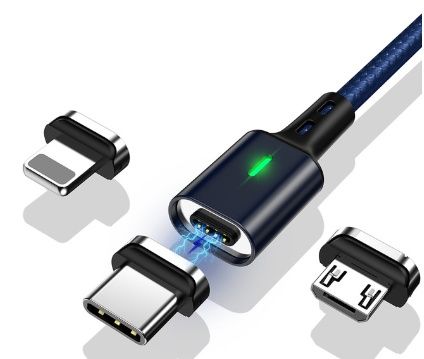 Кабель магнитный для зарядки смартфона USB TypeC/MicroUSB/Lightning