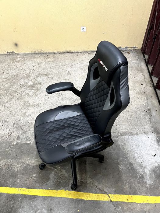 Cadeira Gaming / Escritório Ergonomica estilo "Racing" – Preto/Cinzento