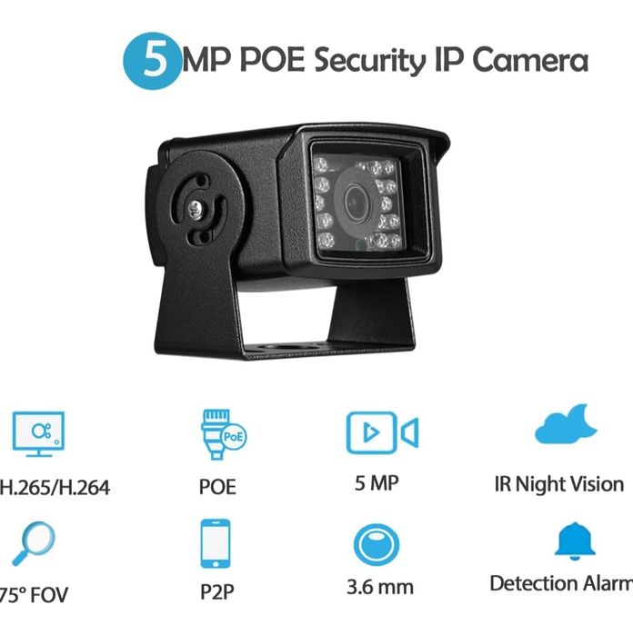 Kamera IP REVODATA 5MP POE, obiektyw 3,6 mm, 10 m