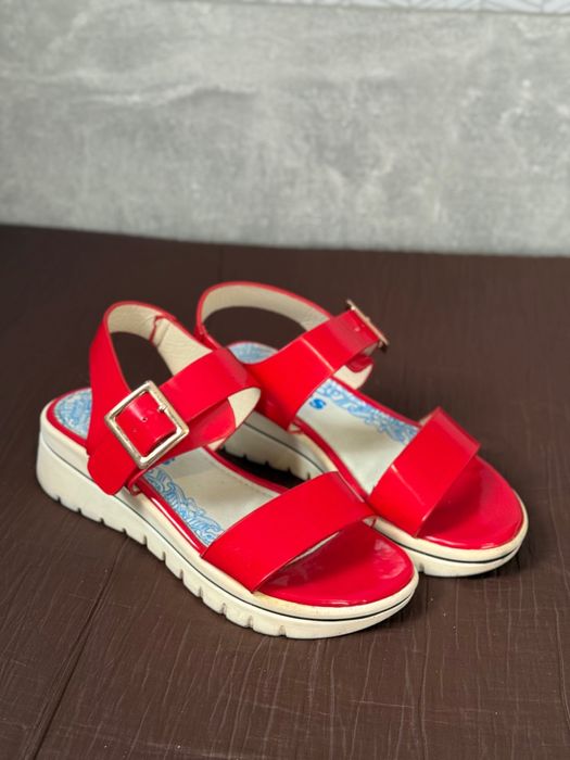 Червоні жіночі літні босоніжки сандалі Женские красные босоножки