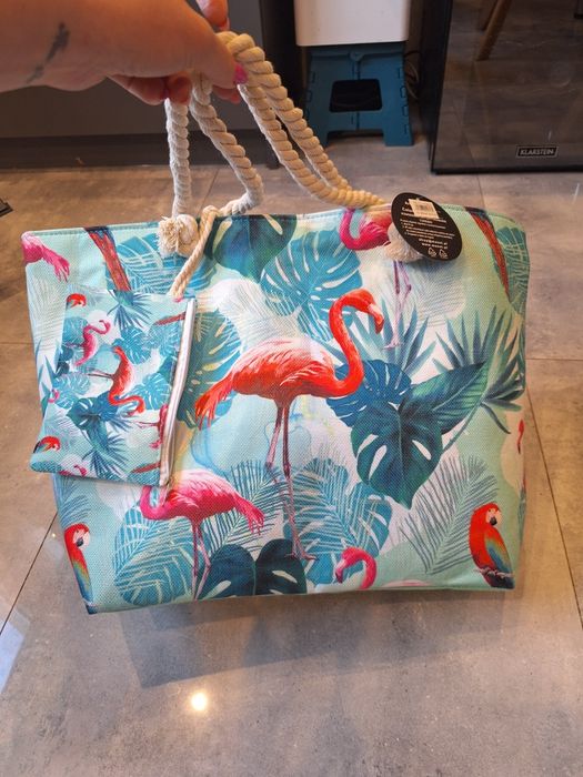 Duża torba plażowa flamingi nowa