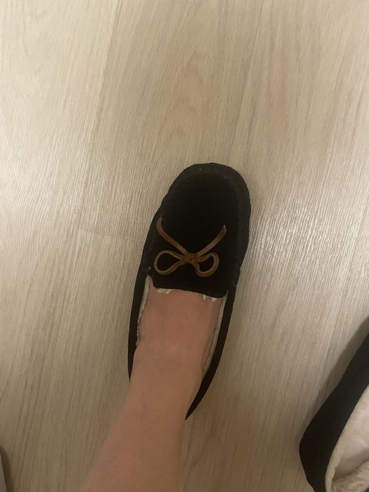 Женские замшевые мокасины на меху 39 размера