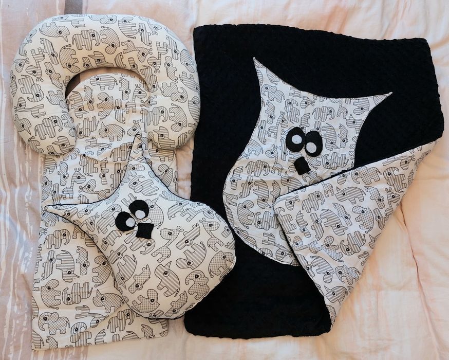 Mata i poduszki, poduszka rogal dla niemowlaka, dziecka, do wózka