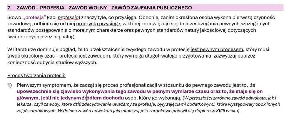 Notatki - etyka zawodów prawniczych (WPIA UŁ i nie tylko)