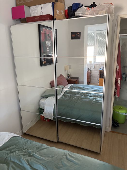 IKEA PAX portas deslizantes espelho + acessórios interiores