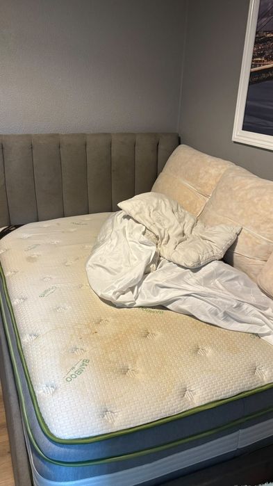 Cama casal com colchão e bau homy casa