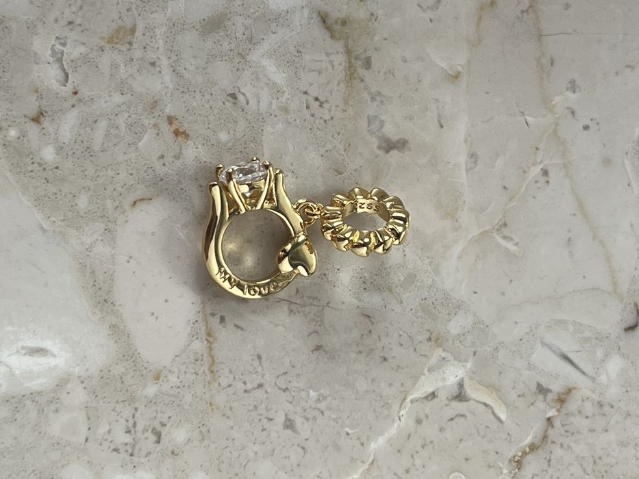 REZERWACJA Charmsy pierscionek zareczynowy slon i klips