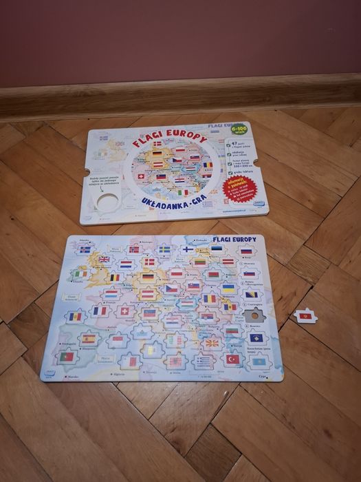 Nowa gra z puzzlami Flagi Europy.