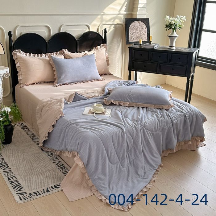 Вишукана комбінована муслінові комплекти білизни з ковдрою "Жатка" C/H