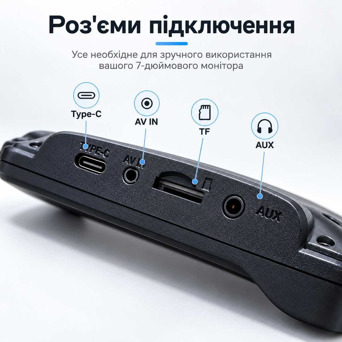 Монитор Карплей 7” + Камера заднего вида, беспроводной дисплей для авто CarPlay и Android Auto