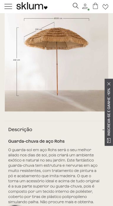 Guarda-sol esplanada novo