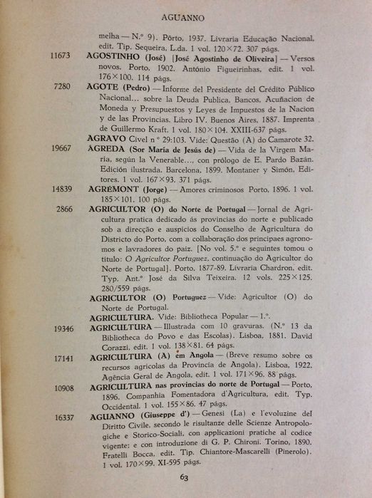Ateneu Comercial do Pôrto. Catálogo da Biblioteca (A – C), 1942. 1.º e único volume publicado.