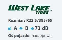 385/65R22.5 Opona ciężarowa Westlake WTR2 Naczepowa