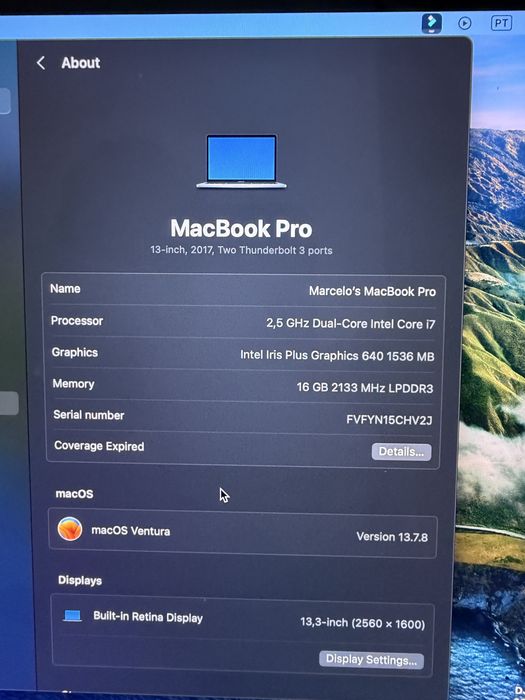 Macbook Pro 13” 2017