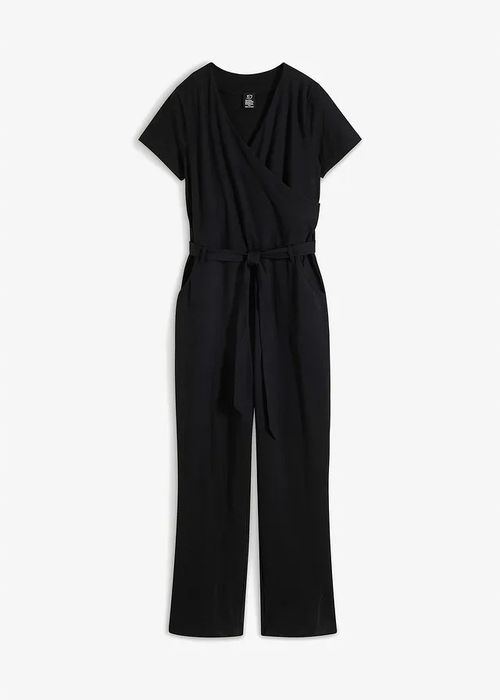 B.P.C czarny kombinezon bawełniany krótki rękaw 36/38.