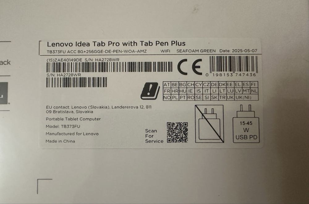 Планшет Lenovo idea Tab pro+ pen Wi fi 8/256 gb