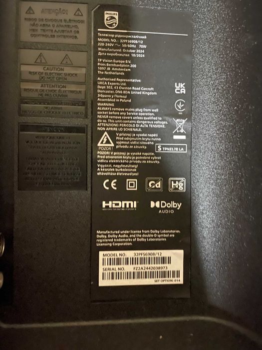 Telewizor Philips 32" LED Ambilight x3 Dolby Atmos 32PFS6908/12