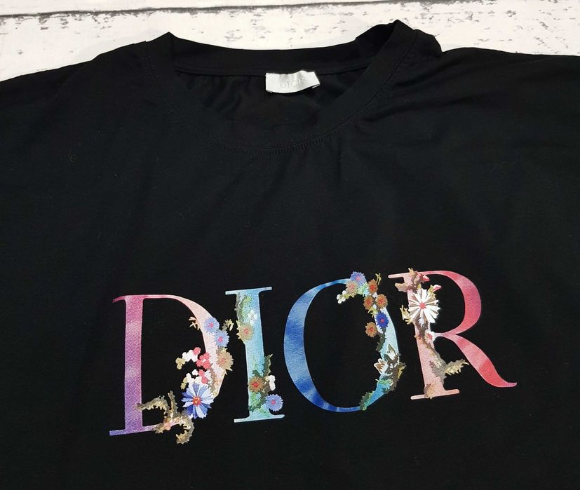 Dior * koszulka * oversize * logo * flowers * damska * idealna  S