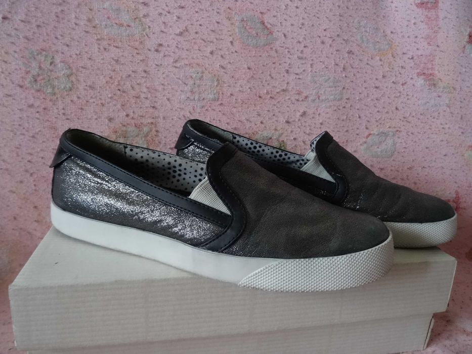 Слипоны женские/подростковые "Geox" р.37 (кожа)