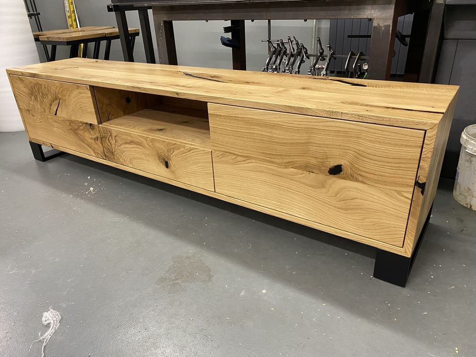 Barek witryna na alkohol metalowy debowy loft