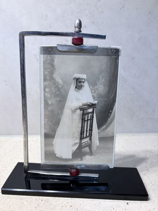 Linda antiga moldura giratória Arte Deco para 2 fotografias