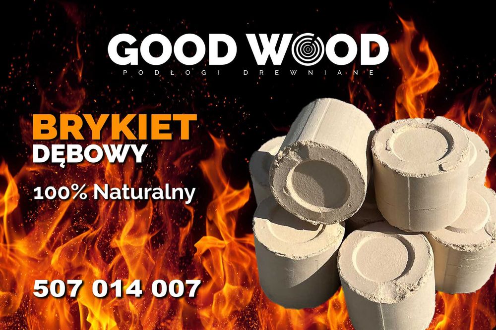 Brykiet drzewny dębowy okrągły