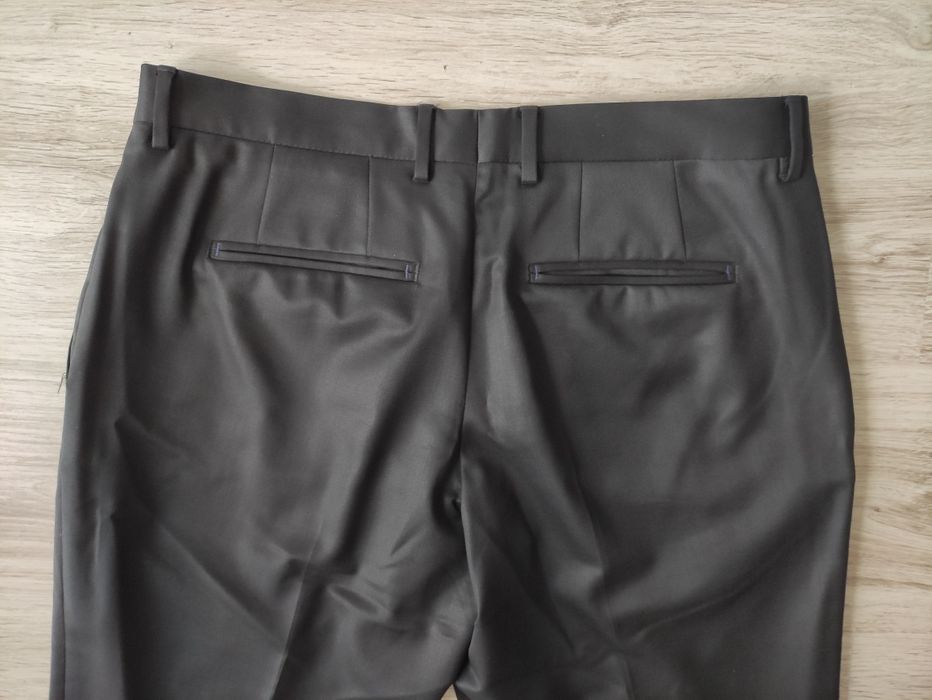 Spodnie garniturowe czarne 42 Zara Man gładkie zap. na zamek garnitur