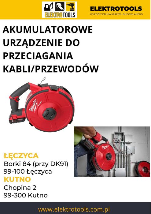 Akumulatorowe urządzenie do przeciągania przewodów 72 M WYNAJEM