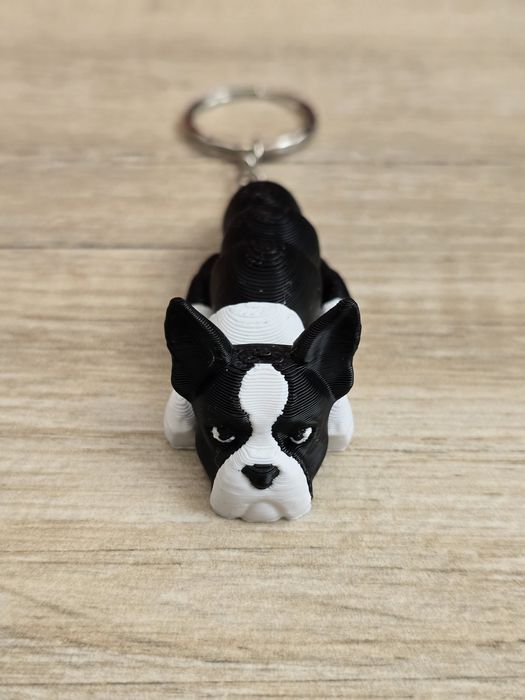 Breloczek Boston Terrier 3d - Seria Psów Brelok Druk3d fidget Keychain