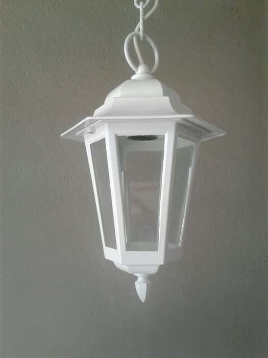 Lanterna candeeiro exterior jardim branco