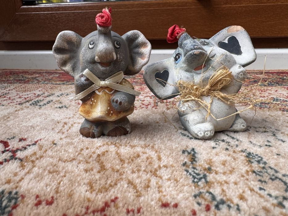 Słoniki ceramiczne dwie sztuki