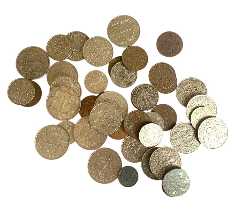 II RP: Monety Obiegowe Bilon 45 sztuk MIX