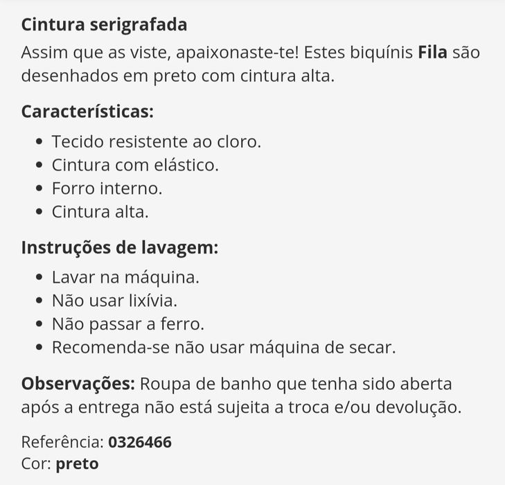 Cueca Bikini FILA novas