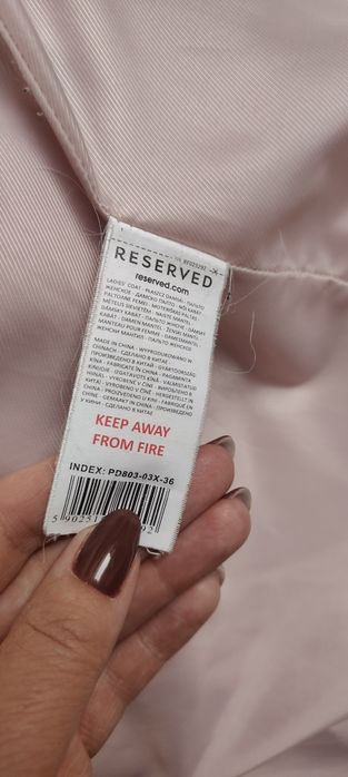 Płaszcz przejściowy klasyczny pudrowy róż