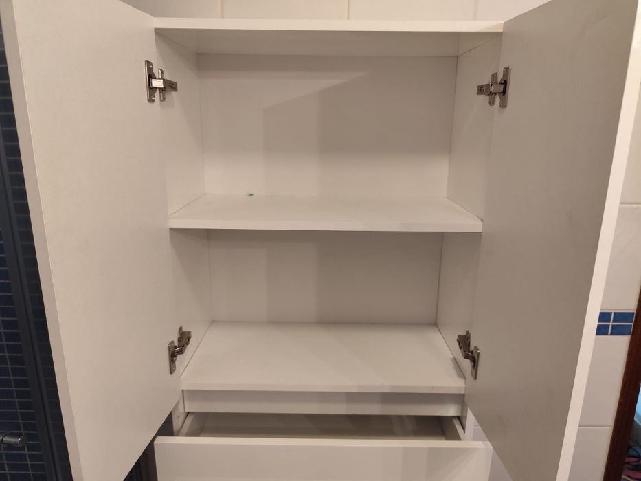 Móvel de Arrumação para Casa de Banho AML ZEUS Branco 60x180x32 cm — Como Novo