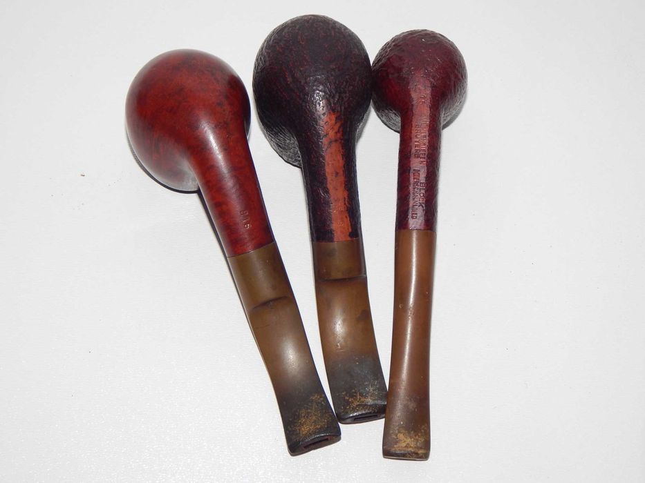 3 fajki tradycyjne STANWELL,  BLOCK Merschaumlined, MAXIM pianka