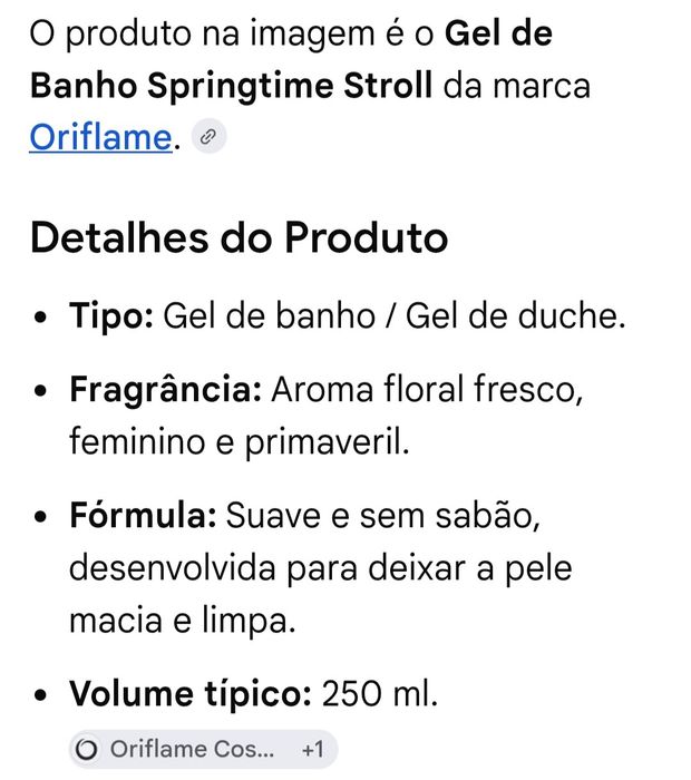 Gel de Banho Springtime Stroll 250ml ORIFLAME