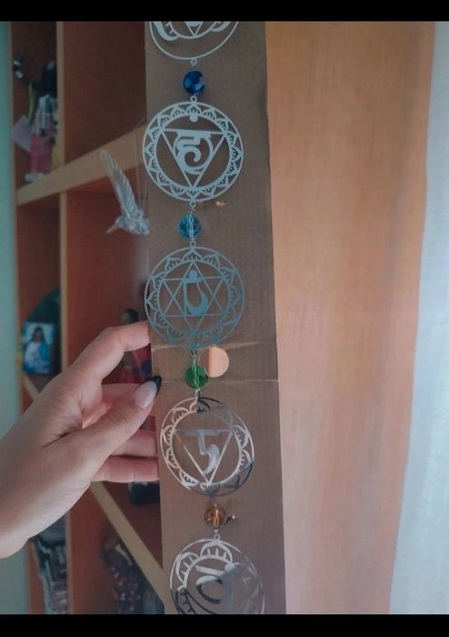 Cristal multifacetado e Pendente 7 Chacras